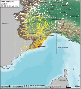 TERREMOTO 23 FEBBRAIO 1887 LIGURIA OCCIDENTALE